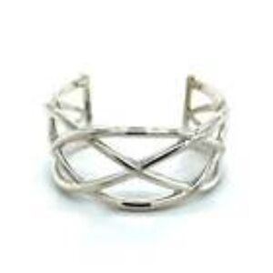 Sterling Silver Wide Wide Celtic Weave Knot Cuff Bracelet